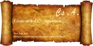Csarankó Amadea névjegykártya